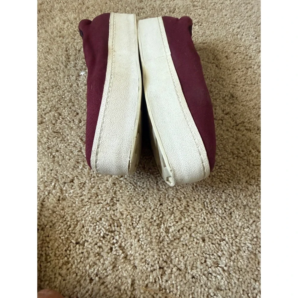 Opening Ceremony Mens Burgundy Canvas Platform Slip On Sneakers Shoes EU 40‎